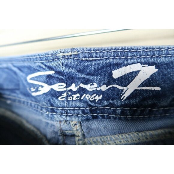 Seven 7 Capri Jeans Women's Size 27 Straight Leg Heavy Stitch Stretch Denim EUC - Picture 11 of 11